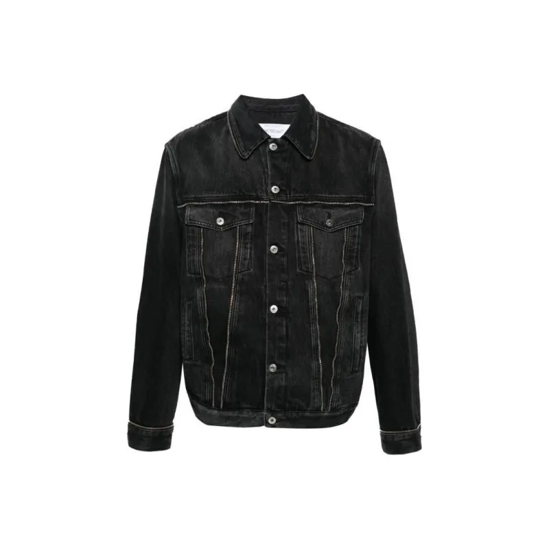 OFF WHITE Zip embellished Denim Jacket-0