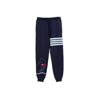 THOM BROWNE Knitted Sweatpants Men Navy Blue