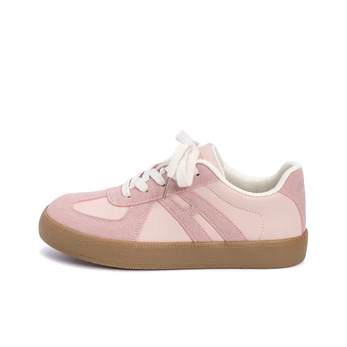 HUANQIU Slip Resistant, Abrasion Resistant, Breathable Low Top Skateboard Shoes Women's Pink