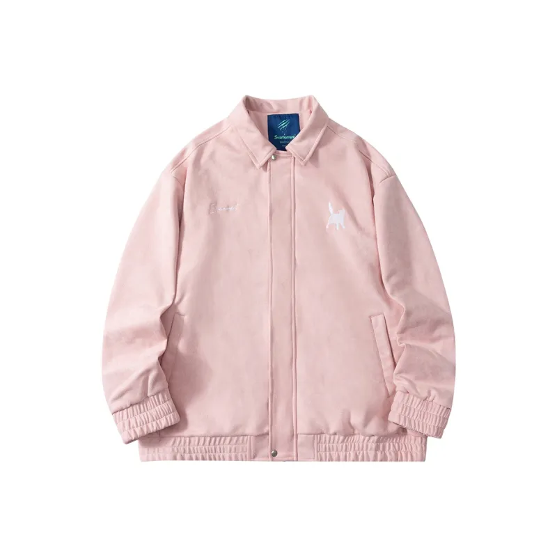 Suamoment Spring American Vintage Casual Couple Coat Top Unisex-3