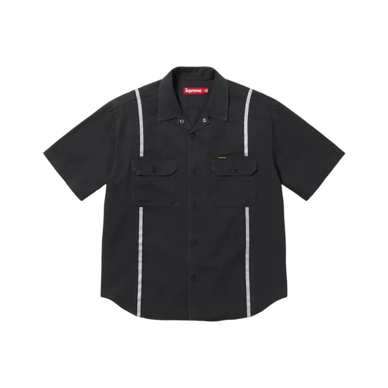 Supreme Reflective Stripe S/S Work Shirt-0
