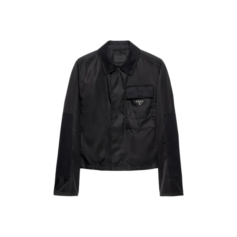 PRADA Logo Plaque Long Sleeved Jacket-0