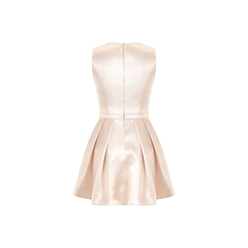 ACAINES Sleeveless Dress Women's Champagne Nude Pink-8