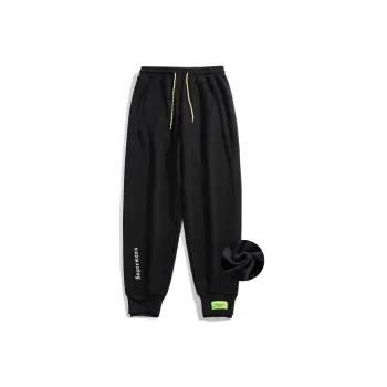 SUPERMOON Autumn And Winter Season Knitted Sports Pants Unisex Black