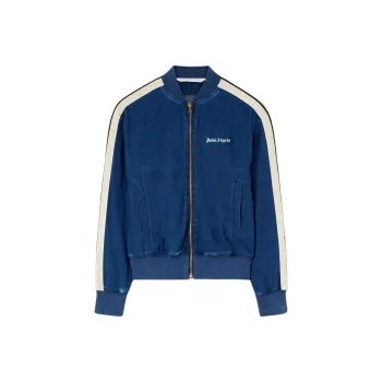 PALM ANGELS Chambre Logo Embroidered Denim Bomber Jacket