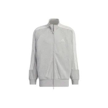 Adidas 3 Stripes KNIT TRACK TOP Jackets & Coats Unisex Medium Heather Gray