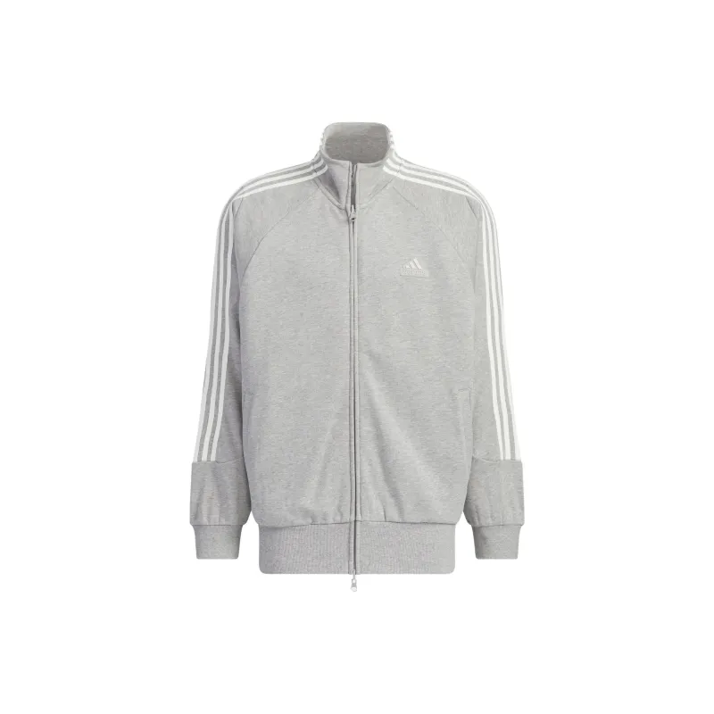 Adidas 3 Stripes KNIT TRACK TOP Jackets & Coats Unisex Medium Heather Gray-0