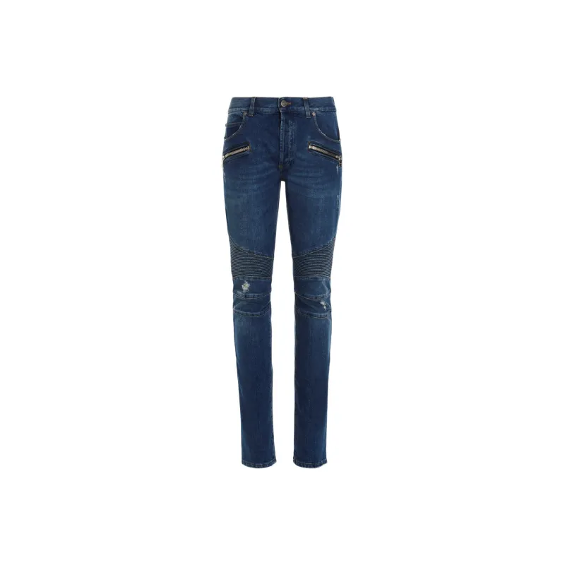 BALMAIN Ribbed detail Skinny Jeans-0