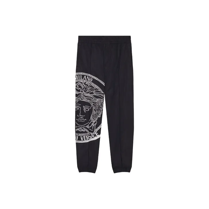 VERSACE Knitted Sports Pants Men's Black-0