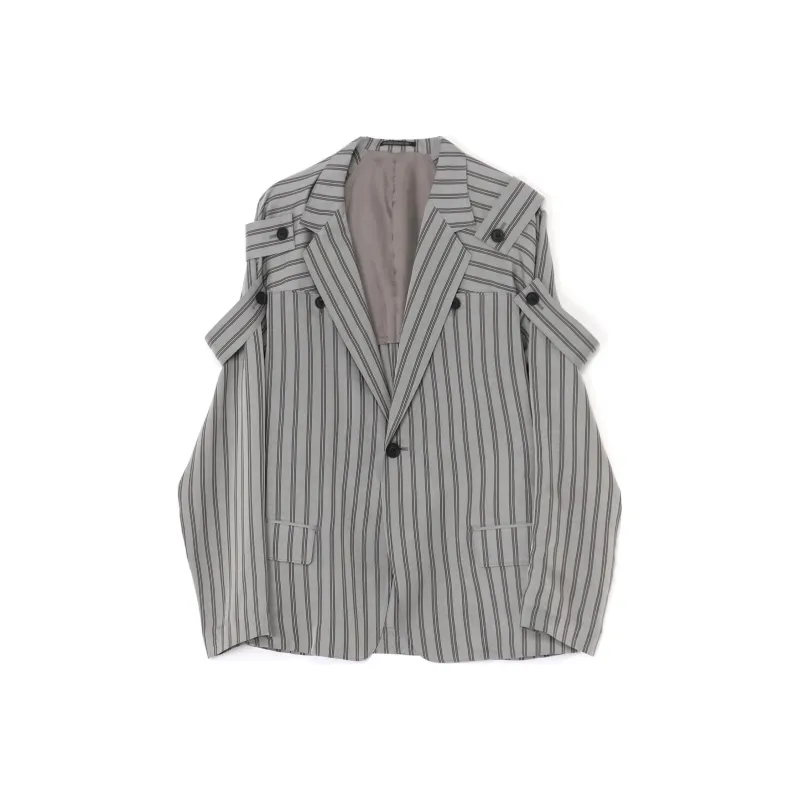 Yohji Yamamoto Epaulette detail Pinstripe Blazer-0