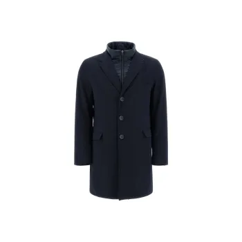 HERNO Single Breasted Notch Lapels High Neck Coat