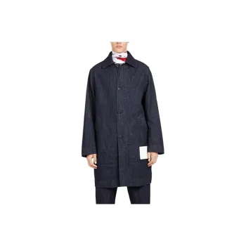 Ferragamo Trench Coats Men Blue