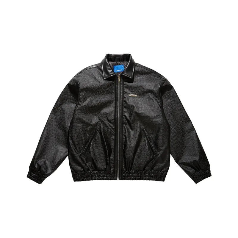 LOOKUN Leather Jackets Unisex Black-0