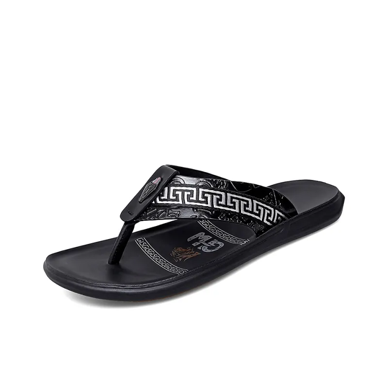 Eminu Quiet Odor Resistant Flip Flops Men's Black-1