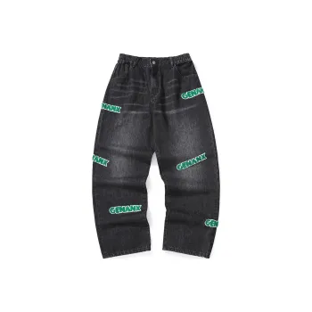 GENANX Lightning Tide Letters Logo Jeans