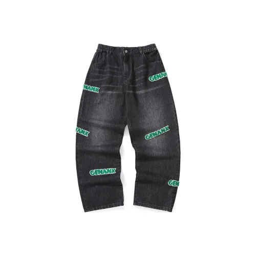 GENANX Lightning Tide Letters Logo Jeans