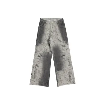 HEIYIXIANSHENG Jeans Unisex Light Gray