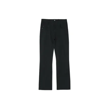 SIMPLE PROJECT Flared Pants Jeans Unisex Washed Black