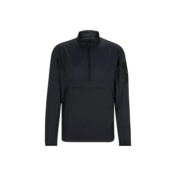 HUGO BOSS Water Repellent Regular-Fit Windbreaker In Ripstop Fabric Trench Coat Men's Dark Blue