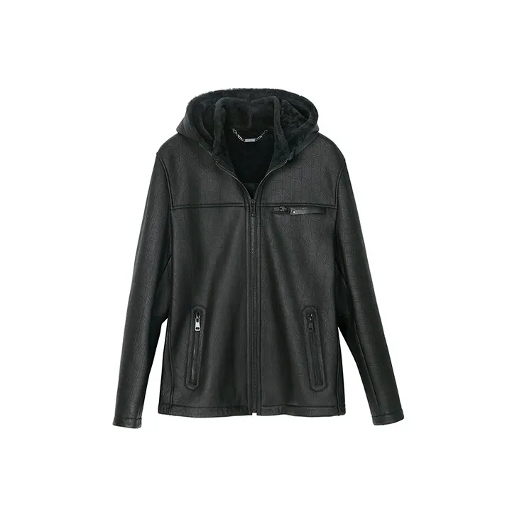 DAVID NAMAN Leather Jackets Men Black-0
