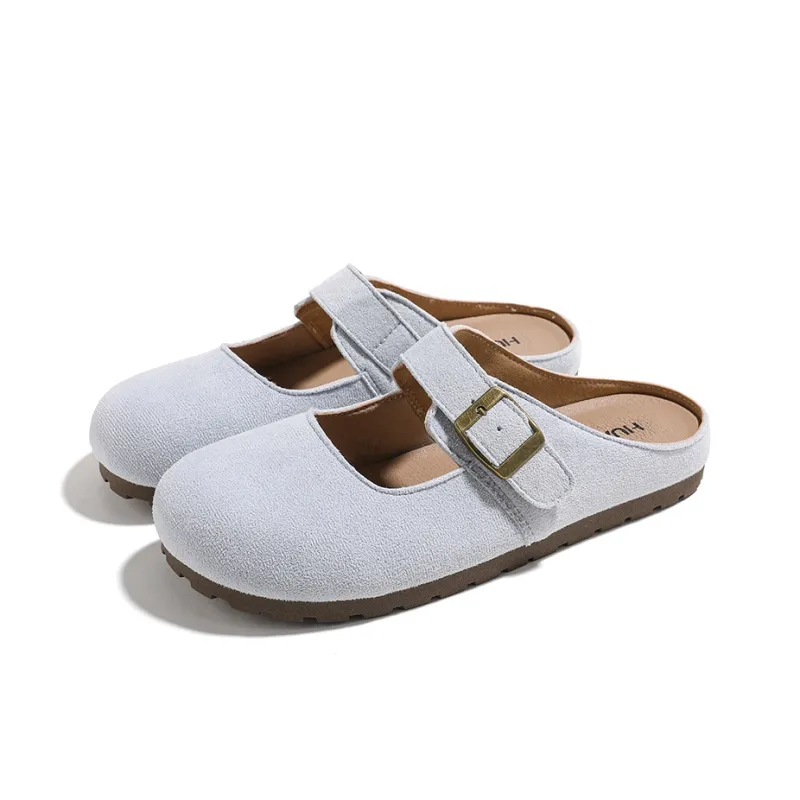 HUANQIU Quiet Abrasion Resistant Slip Resistant Closed Toe Slippers Women's Aqua-2