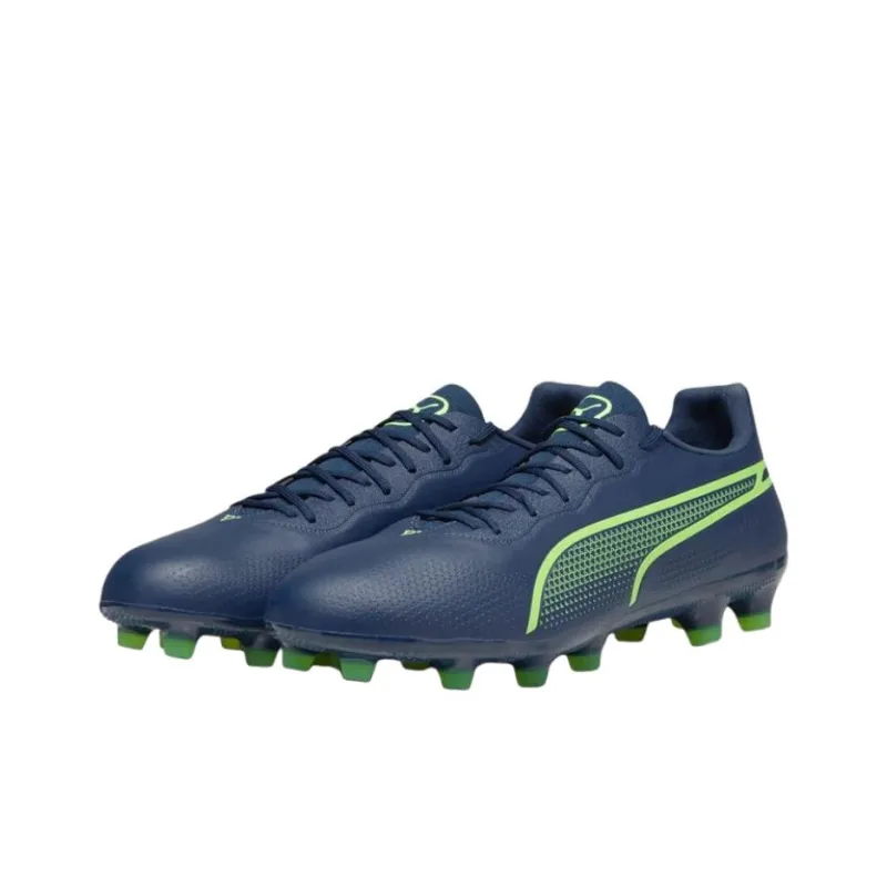 PUMA King Pro HG Rubber Short Studs Anti Slip Wear Resistant Soccer Shoes Men's Blue Green-2