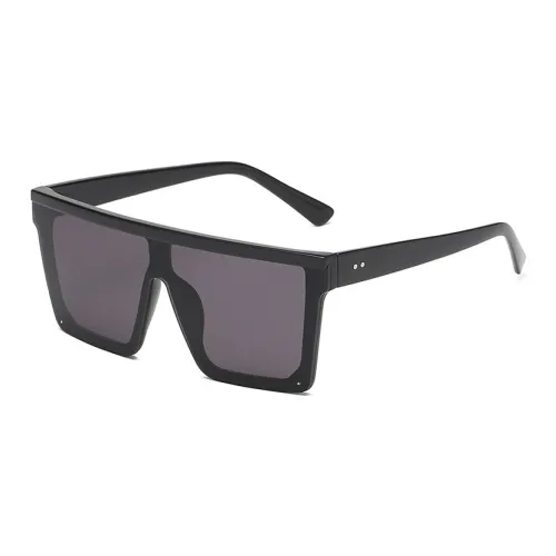 Narandu Plate And Metal PC Irregular Shape Sunglasses Womens Bright Black, Ecru