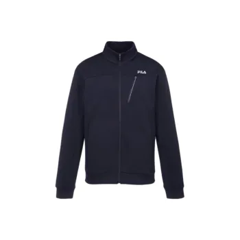 FILA Piqué Leather Training Jacket Jackets Coats Unisex Blue