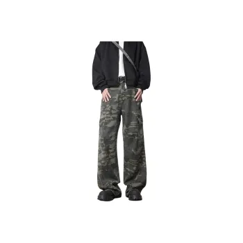 MIIRACER Jeans Unisex Green Camouflage