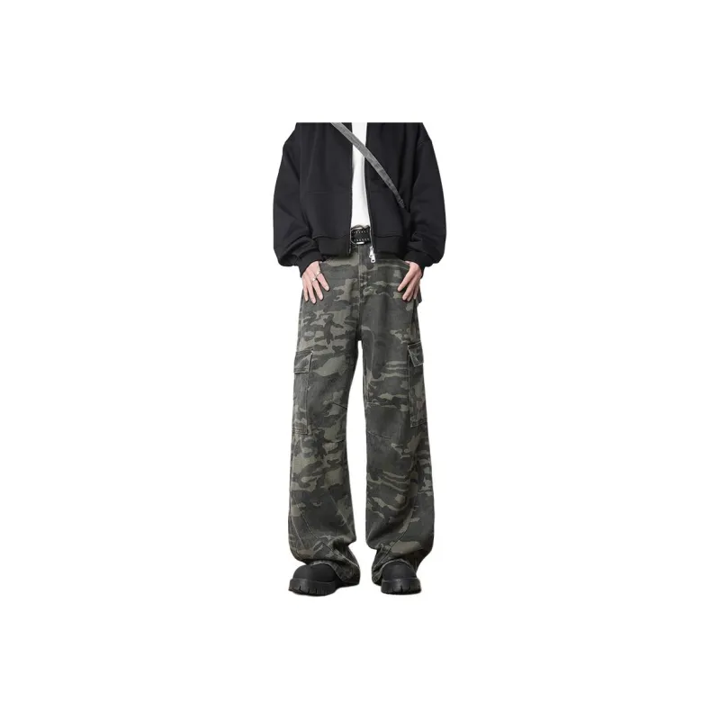 MIIRACER Jeans Unisex Green Camouflage-0