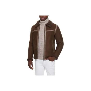 GUESS Eco Faux-Shearling Jacket Jackets Coats Men's Brown