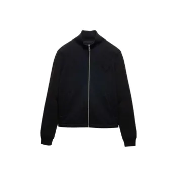 PRADA Wool And Cashmere Zipper Cardigan