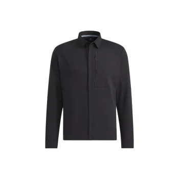 Adidas Go-To Recycled Polyester Full-Zip Long Sleeve Shirt Jacket Jackets Coats Men's Black