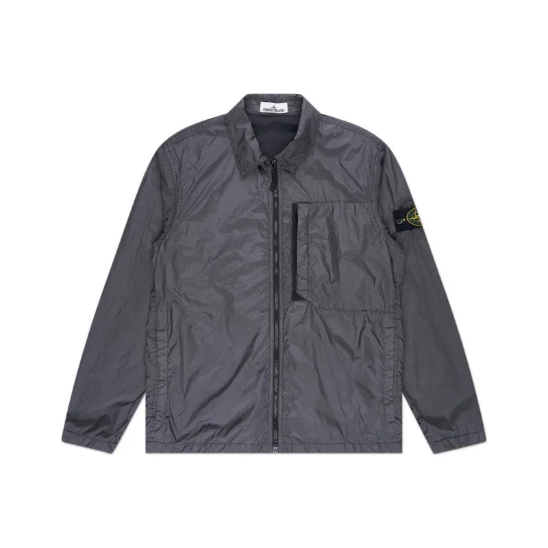 STONE ISLAND Compass Patch Collared Zip Up Jacket-0