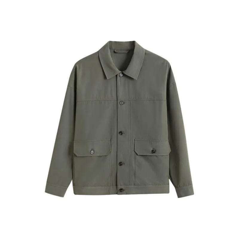 Hacikis Jackets Men Dark Brown Green-0