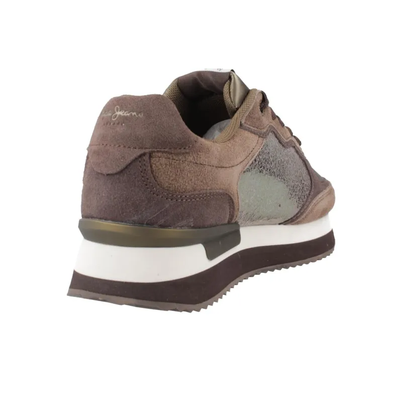 Pepe Jeans Rusper Stars Low Top Casual Shoes Women's Brown-4