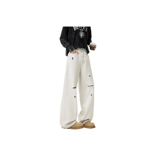 JUNGLE PANDA Jeans Unisex Blue Yarn White Ox
