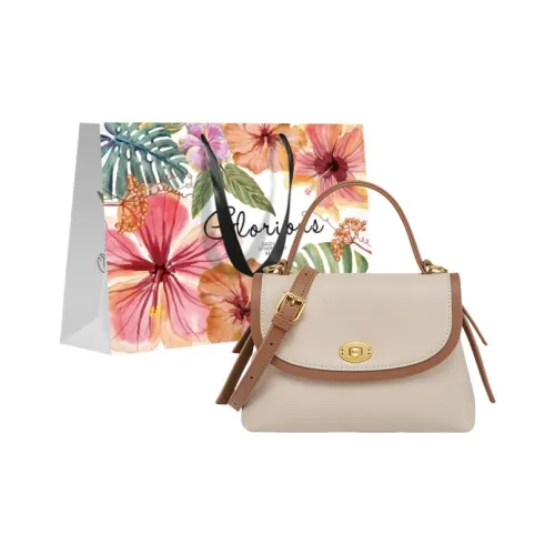 THPH Cow Leather With Synthetic Leather Handbag Women's Alaska White