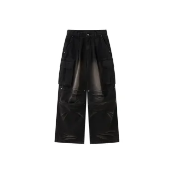 LOVE ME LATER American Vintage Multi Pocket Jeans Unisex Black