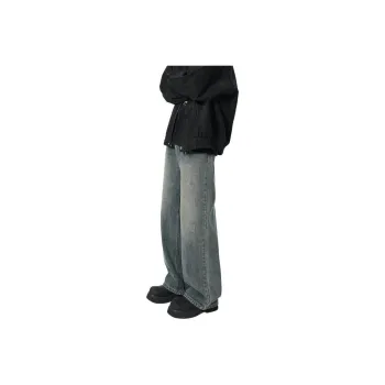 HOKLV Jeans Unisex Vintage Blue