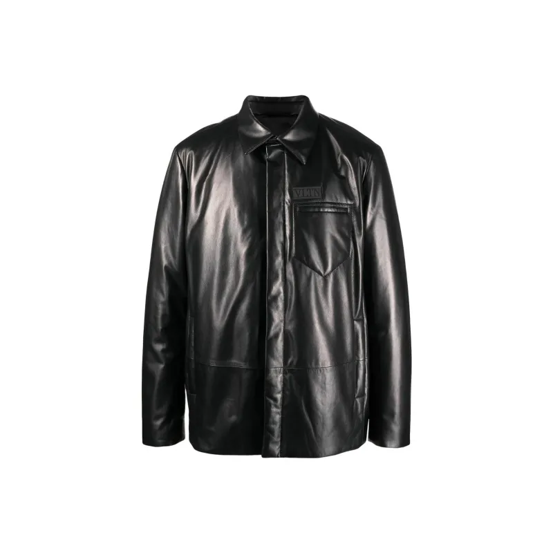 Valentino Leather Jackets Men Black-0