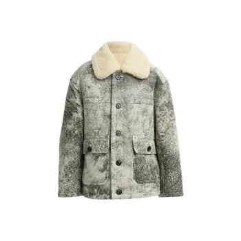 COACH Leather Jacket Men's Gray