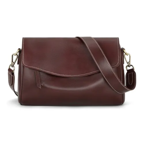 Bullrun Cow Leather Crossbody Bag, Shoulder Bag Regular Women's Burgundy