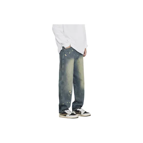 Cost Per Kilo Jeans Unisex Yellow Mud Vintage Blue