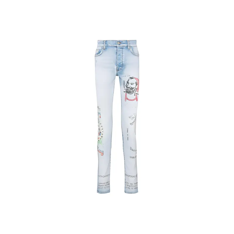 AMIRI Zig Zag Skinny Jeans-0