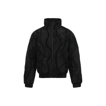 VERSACE JEANS COUTURE Flocked print Quilted Puffer Jacket