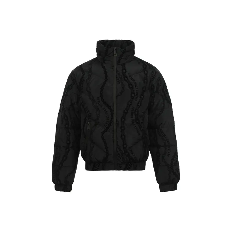 VERSACE JEANS COUTURE Flocked print Quilted Puffer Jacket-0