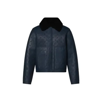 LOUIS VUITTON SS24 Leather Jacket Men's Blue