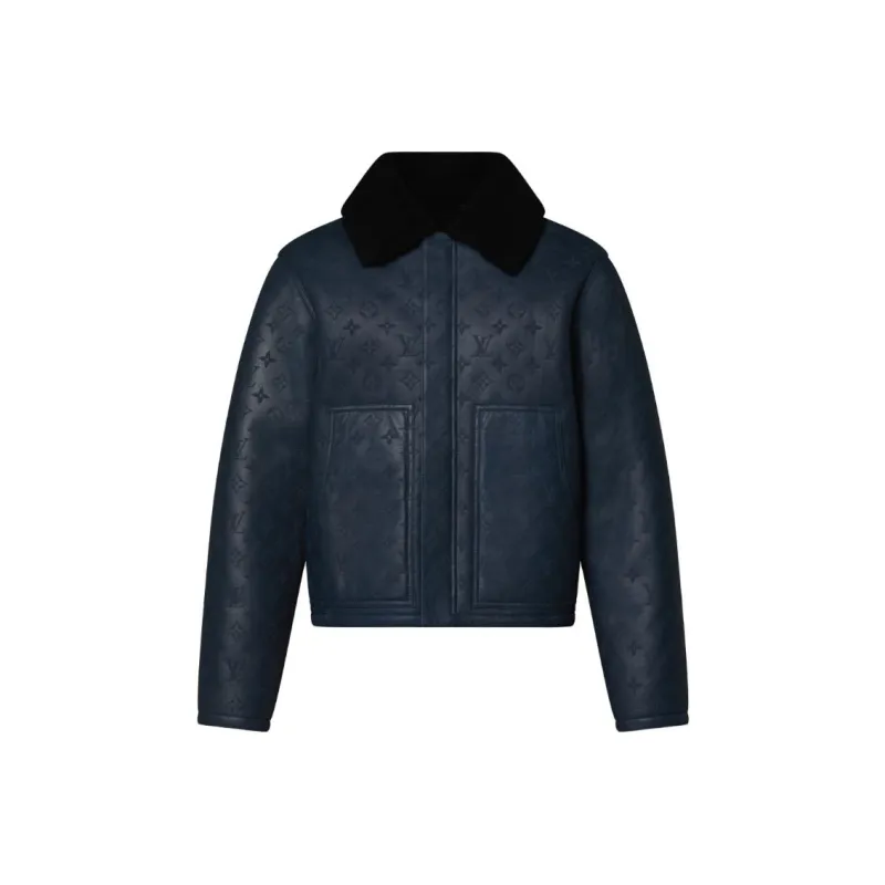LOUIS VUITTON SS24 Leather Jacket Men's Blue-0
