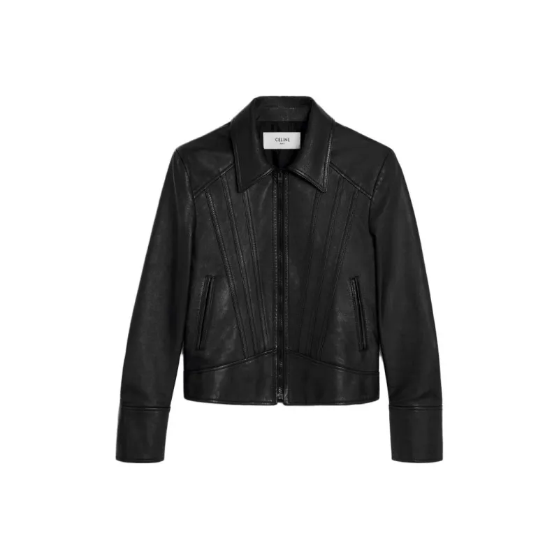 CELINE SS23 Leather Jacket Men's Black-0
